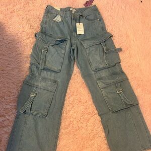 light blue cargo jeans